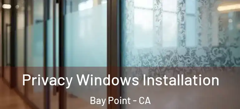  Privacy Windows Installation Bay Point - CA